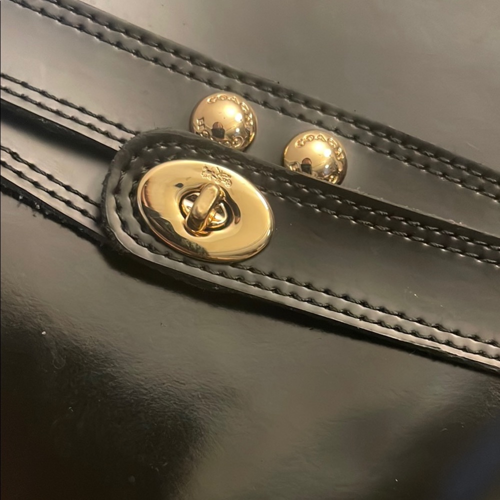COACH TARA Black Rain rubber Boots with turn lock detail - Picture 9 of 12